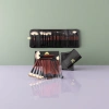 A black makeup brush set of 18 animal hair makeup brushes, professional and portable details Picture